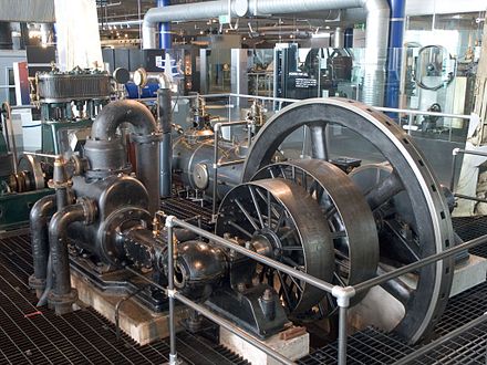 Galloway uniflow steam engine, now in Thinktank, Birmingham Science Museum