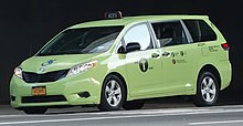 An apple green "Boro Taxi" Toyota Sienna boro TAXI.jpg