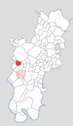Map showing Chhitrai in Tundla block