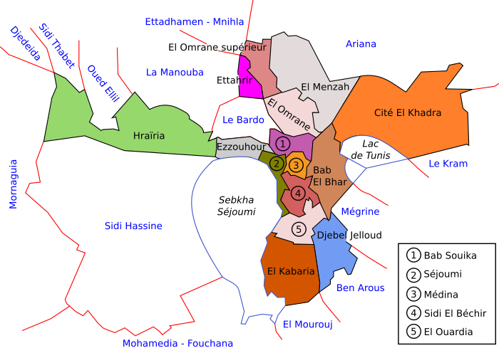Tunis subdivisions.svg