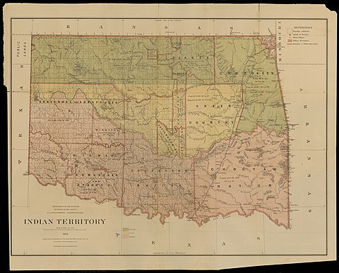 United States Department of the Interior map of Indian Territory in 1879
