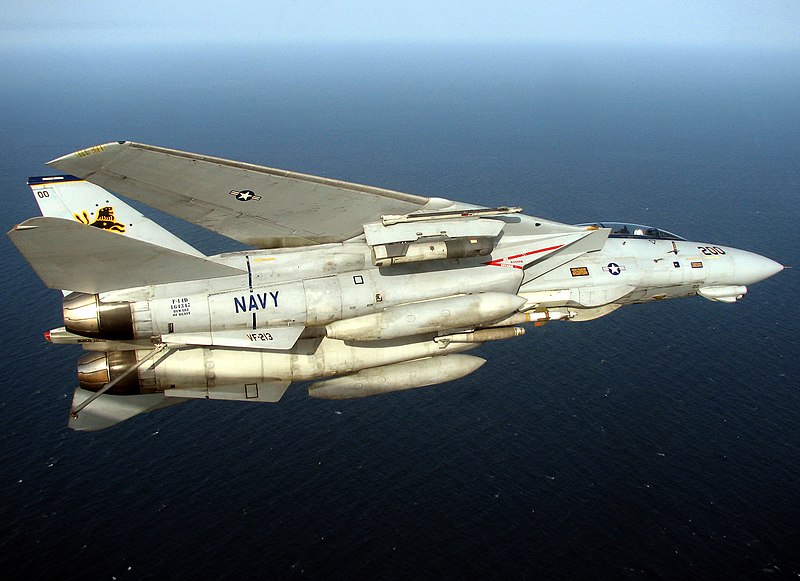 File:US Navy 051023-N-5088T-002 An F-14D Tomcat banks with its tailhook lowered in preparation for landing aboard the Nimitz-class aircraft carrier USS Theodore Roosevelt (CVN 71).jpg