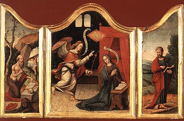 Tríptico de la Anunciación. Obra anónima de la primera mitad del siglo XVI.
