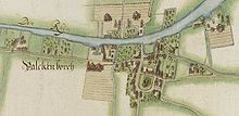 Valkenburg in 1627. ValkenburgZH-kaart-P.vanBilderbeeck.jpg