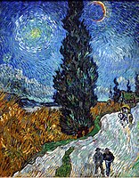 Vincent van Gogh : Route de campagne en Provence la nuit, 1889