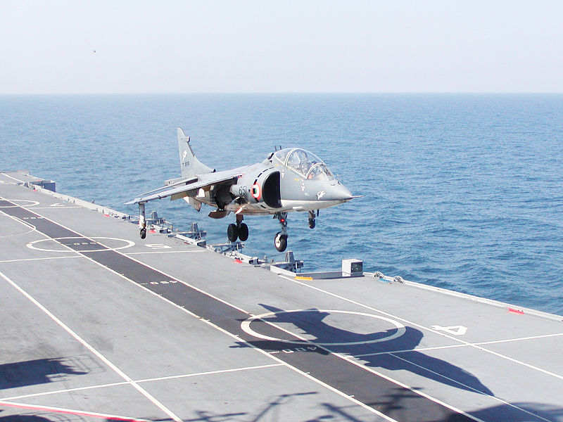 File:Vertical take off by an Indian Navy Sea Harrier.jpg