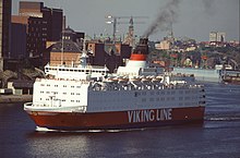 Viking Sally photographié dans le port de Stockholm dans les années 1980