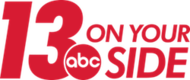 An italicized 13 in a condensed bold sans serif, with part of the 3 cut out to insert the ABC network logo. The words "On Your Side" appear to the right of the 13.