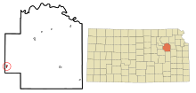 Wabaunsee County Kansas Zonele încorporate și necorporate Alta Vista Highlighted.svg