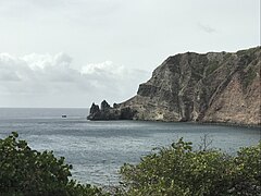 Wells Bay, Saba, with Torrens Point in the distance.jpg