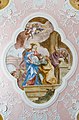 English: Ceiling fresco “Maria gravida” at the organ gallery Deutsch: Deckenfresko „Mariens Schwangerschaft“ unter der Orgelempore
