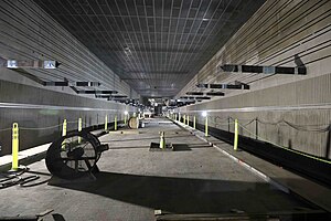 Wilshire La Brea station interior under construction, November 2023.jpg