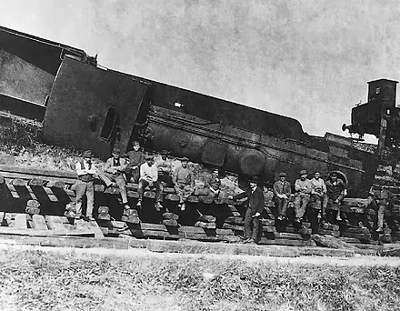 Train derailed by the insurgents near Kędzierzyn