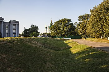 Остатки вала и рва Старокиевского городища