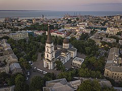 Ilmakuva Kirkastumisen katedraalin suunnalta.