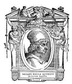 Ritratto di Jacopo della Quercia, da Le Vite di Giorgio Vasari.