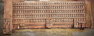 A 2nd century stone relief of 170 Jain Tirthankars in lotus position excavated in Hastinapur