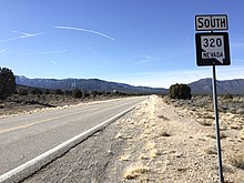 View from the north end of SR 320 looking southbound 2015-01-15 12 12 51 View south from the north end of Nevada State Route 320 at U.S. Route 93 in Lincoln County, Nevada.JPG