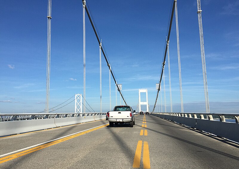 File:2016-08-17 08 34 40 View west along U.S. Route 50 and south along U.S. Route 301 (Chesapeake Bay Bridge) crossing the Chesapeake Bay from Stevensville, Queen Anne's County, Maryland to Skidmore, Anne Arundel County, Maryland.jpg