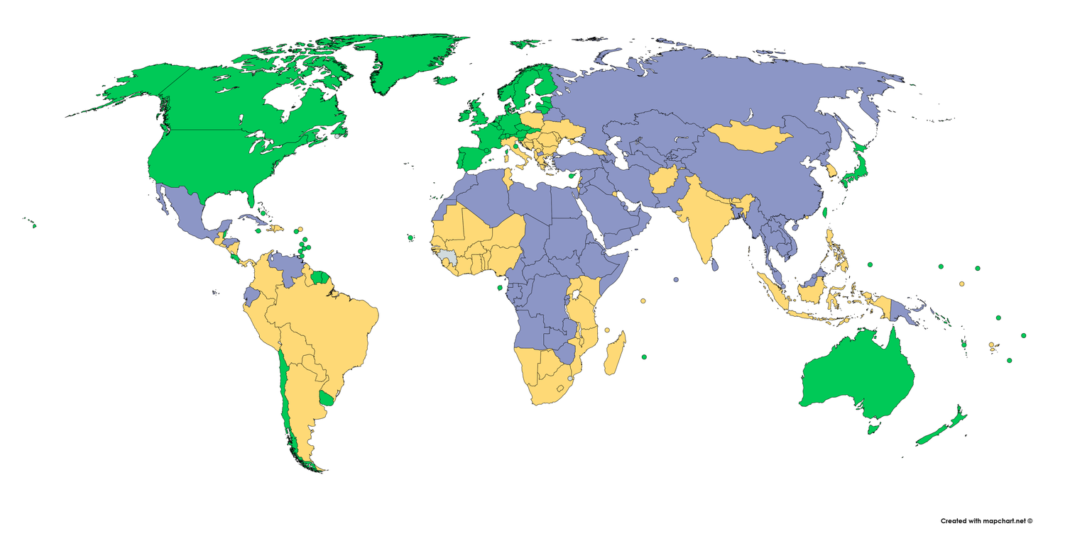 Freedom of the Press Worldwide 2022. Mapchart. Map Chart. Freedom of Speech by Country.