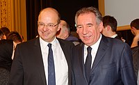Christophe Grudler (candidat) et François Bayrou (président du MODEM).