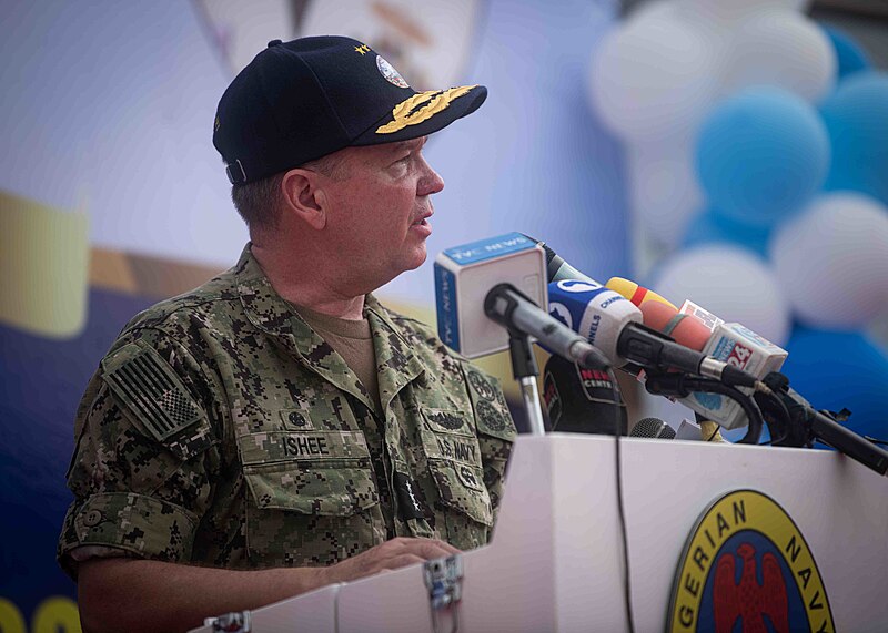 File:230127-N-DK722-1011 - U.S. Sixth Fleet Commander visits Nigeria, celebrates opening ceremony of exercise Obangame Express 23.jpg