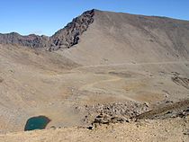 Le Mulhacén, dans la Sierra Nevada. Photographie prise à la mi-septembre