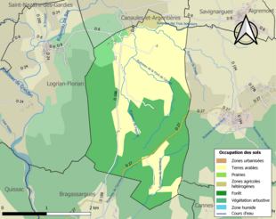 Kolorowa mapa przedstawiająca użytkowanie gruntów.