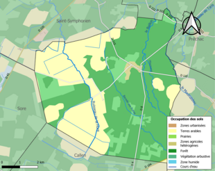 Kolorowa mapa przedstawiająca użytkowanie gruntów.