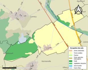 Kolorowa mapa przedstawiająca użytkowanie gruntów.