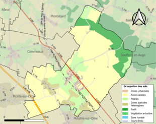 Kolorowa mapa przedstawiająca użytkowanie gruntów.