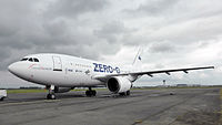 The Airbus A310 used at the scene of the plane crash parked at the Bordeaux-Mérignac airport.