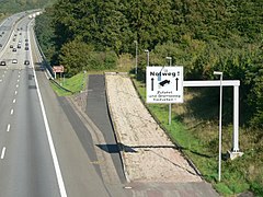 A runaway truck ramp on the A7 in Germany