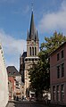 Aken, de Aachener Dom – de neogotische klokkentoren vanaf de Rennbahn