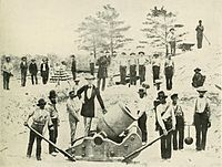Equipo de mortero confederado en Warrington, Florida en 1861, frente a Fort Pickens