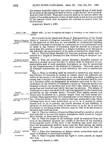 The Height of Buildings Act of 1899 (National Archives and Records Administration) An Act to regulate height of buildings in the District of Columbia (1899), P.L. 55-322.jpg