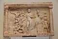 Ancient Greece Pentelic Marble Votive Relief depicting the heroisation of Polydeukion, c. 150-160 AD, Found in Arkadia, Peloponnese.jpg