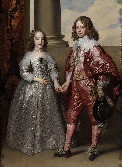 Frederik Hendriks zoon Willem met zijn bruid Mary, de dochter van koning Karel I van Engeland. Het huwelijk verhoogde het stadhouderlijk prestige enorm. Door Anthony van Dyck (1641).