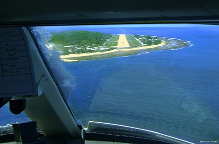 Plane approaching Nauru