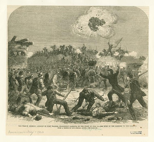 Assault on Fort Wagner, Charleston Harbour, on the night of July 18