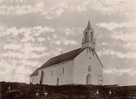 Historic view of the church with the old tower