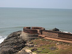 The Circular Bastion at the Bekal Fort, Kasaragod district, Kerala State, India.