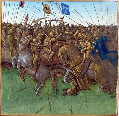 Trec'h Loeiz III ha Karloman II war ar Vikinged e 879, livet gant Jean Fouquet kent 1485