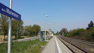 Moderner Bahnhof Mainz-Marienborn 2017