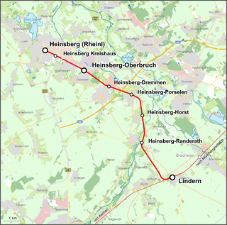 <span class="mw-page-title-main">Heinsberg–Lindern railway</span> Rail line in Germany