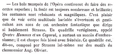 Ecos de los bailes de mascaras de la Ópera en 1863, danzando al son de la musique festive de danses de Paris au XIXe siècle[12]​