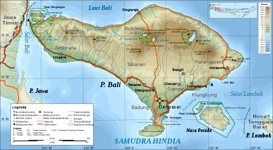 Peta detil topograpi Bali