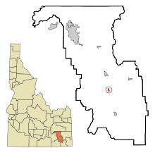 Bannock County Idaho Incorporated and Unincorporated areas Arimo Highlighted.svg