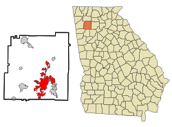 Localização no condado de Bartow, Geórgia