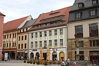 Side-gabled buildings in Bautzen in Saxony, Germany